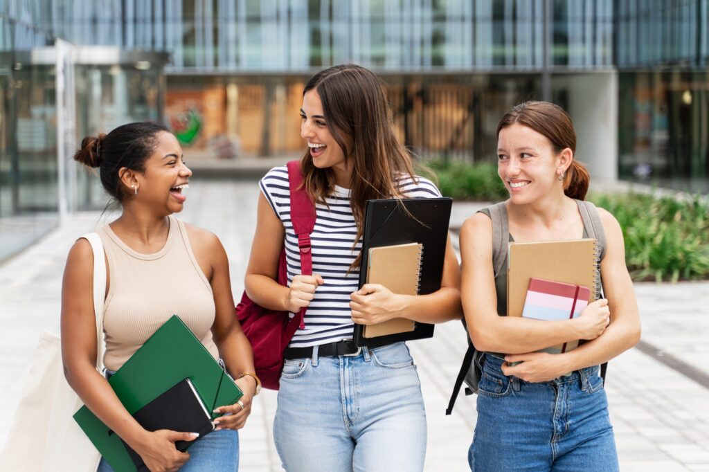 International University students walking